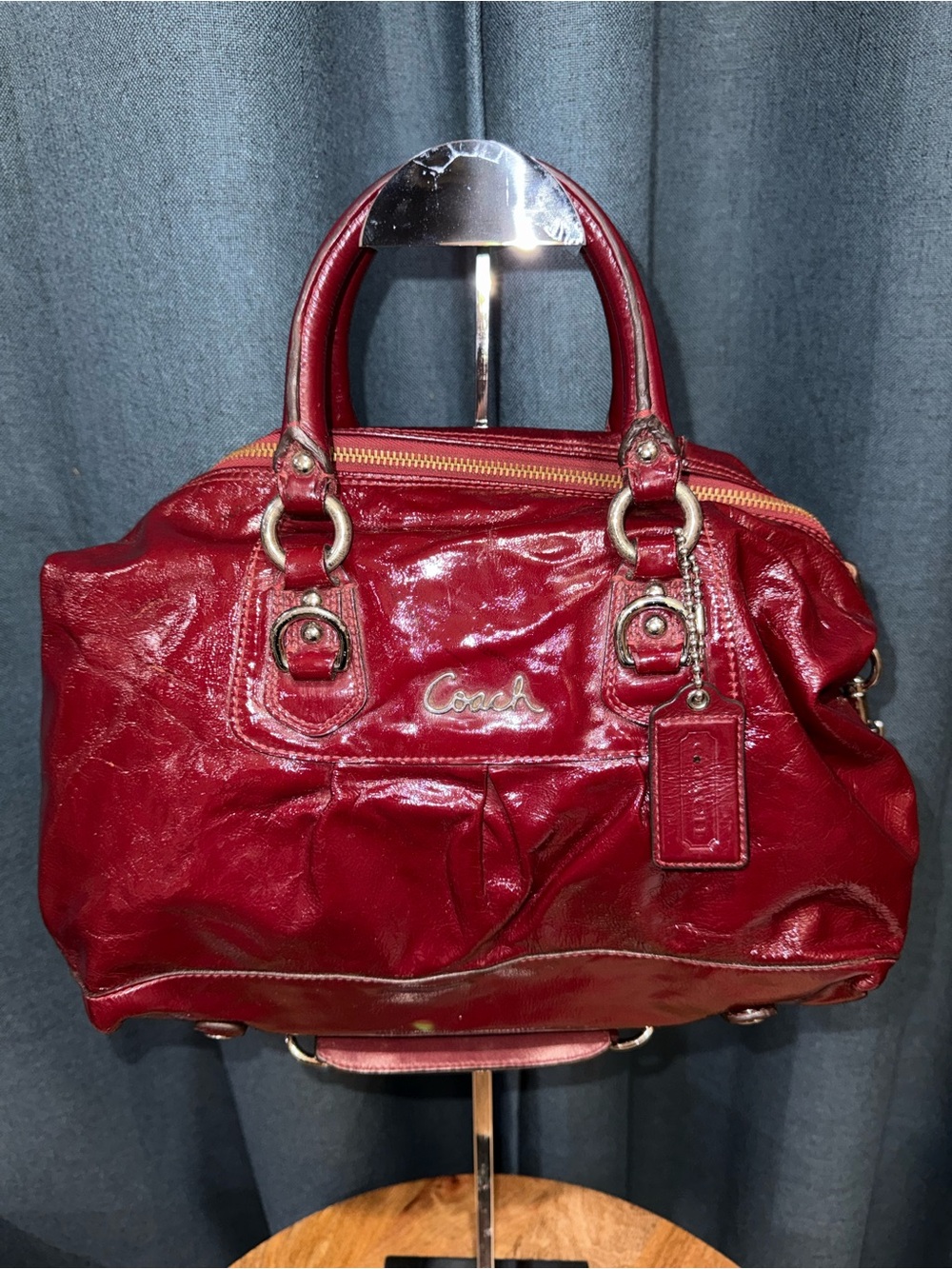 Coach Burgundy Patent Leather Satchel